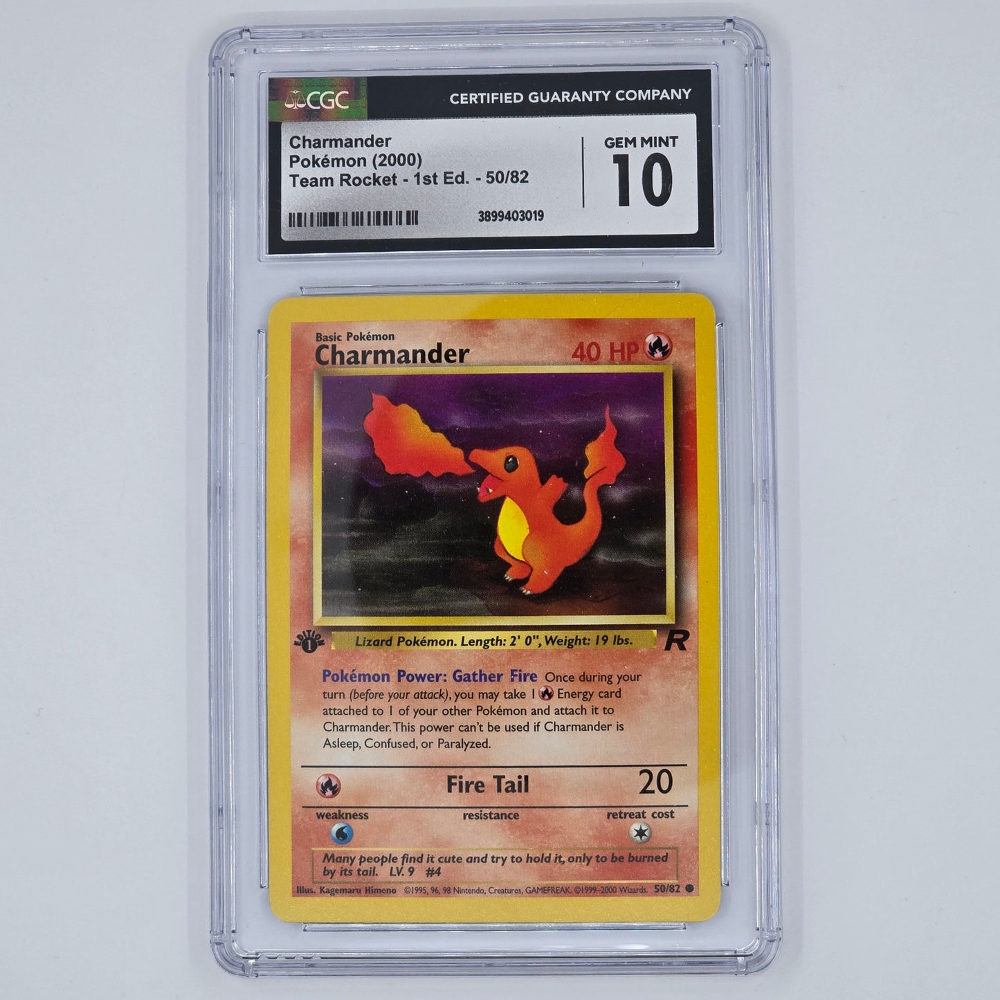 CGC 10 Charmander 50/82 Common Pokémon Team Rocket 1st Edition Front
