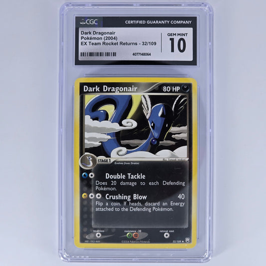 CGC 10 Dark Dragonair 32/109 Uncommon Pokemon EX Team Rocket Returns Front