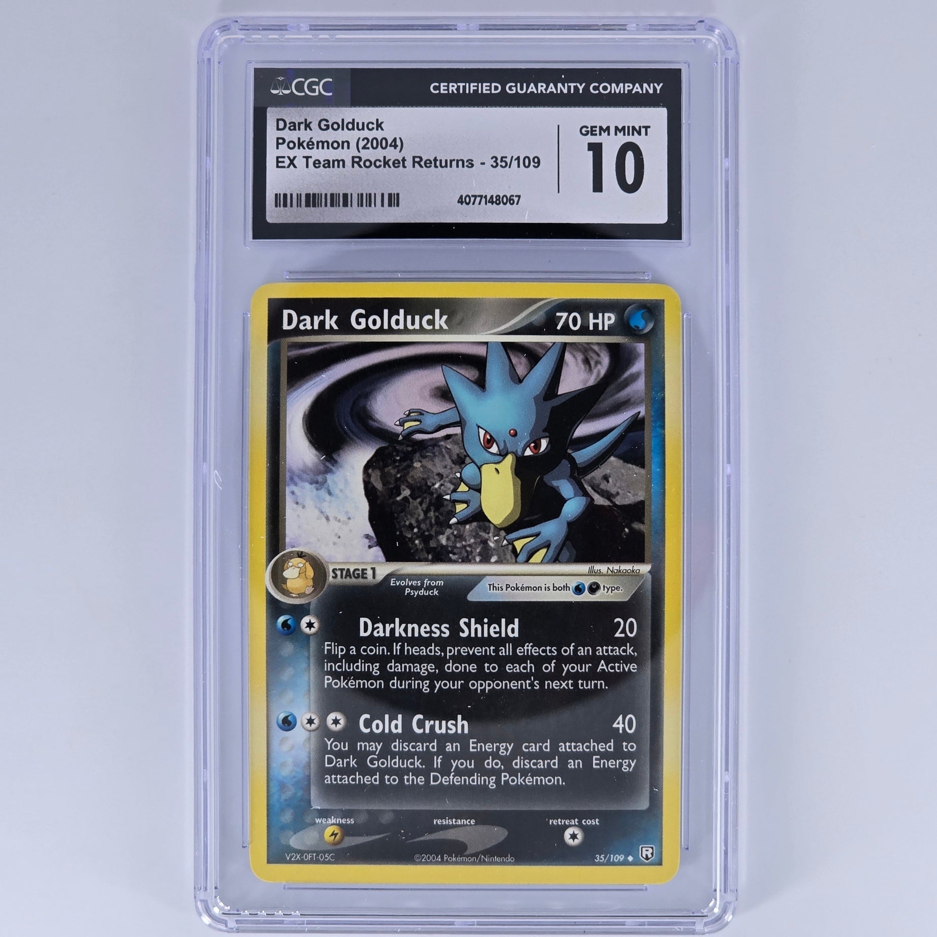 CGC 10 Dark Golduck 35/109 Uncommon Pokemon EX Team Rocket Returns Front