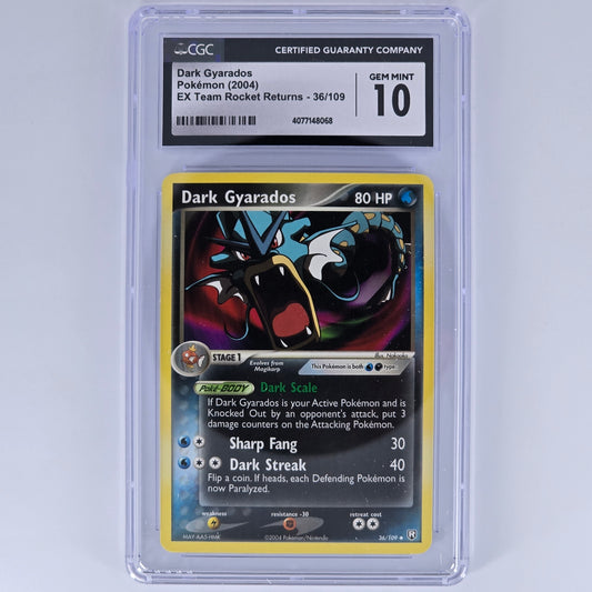 CGC 10 Dark Gyarados 36/109 Uncommon Pokemon EX Team Rocket Returns Front