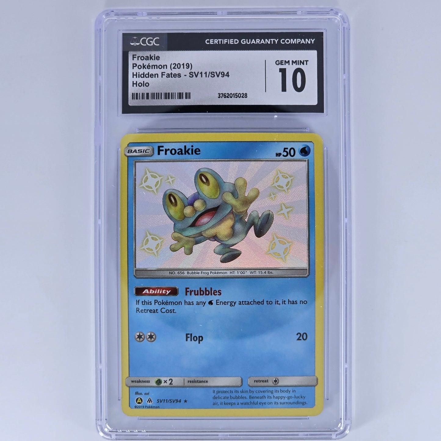 CGC 10 Froakie SV11 Holo Pokemon Hidden Fates 3762015028 Front