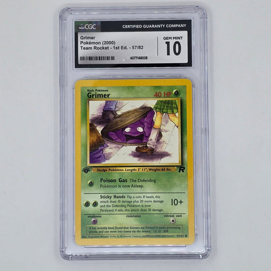 CGC 10 Grimer 57/82 Non-Holo Common Pokémon Team Rocket 1st Edition Front
