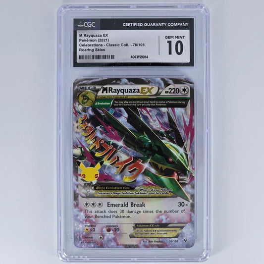 CGC 10 M Rayquaza EX 76/108 Roaring Skies Pokemon Celebrations - Classic Collection Front