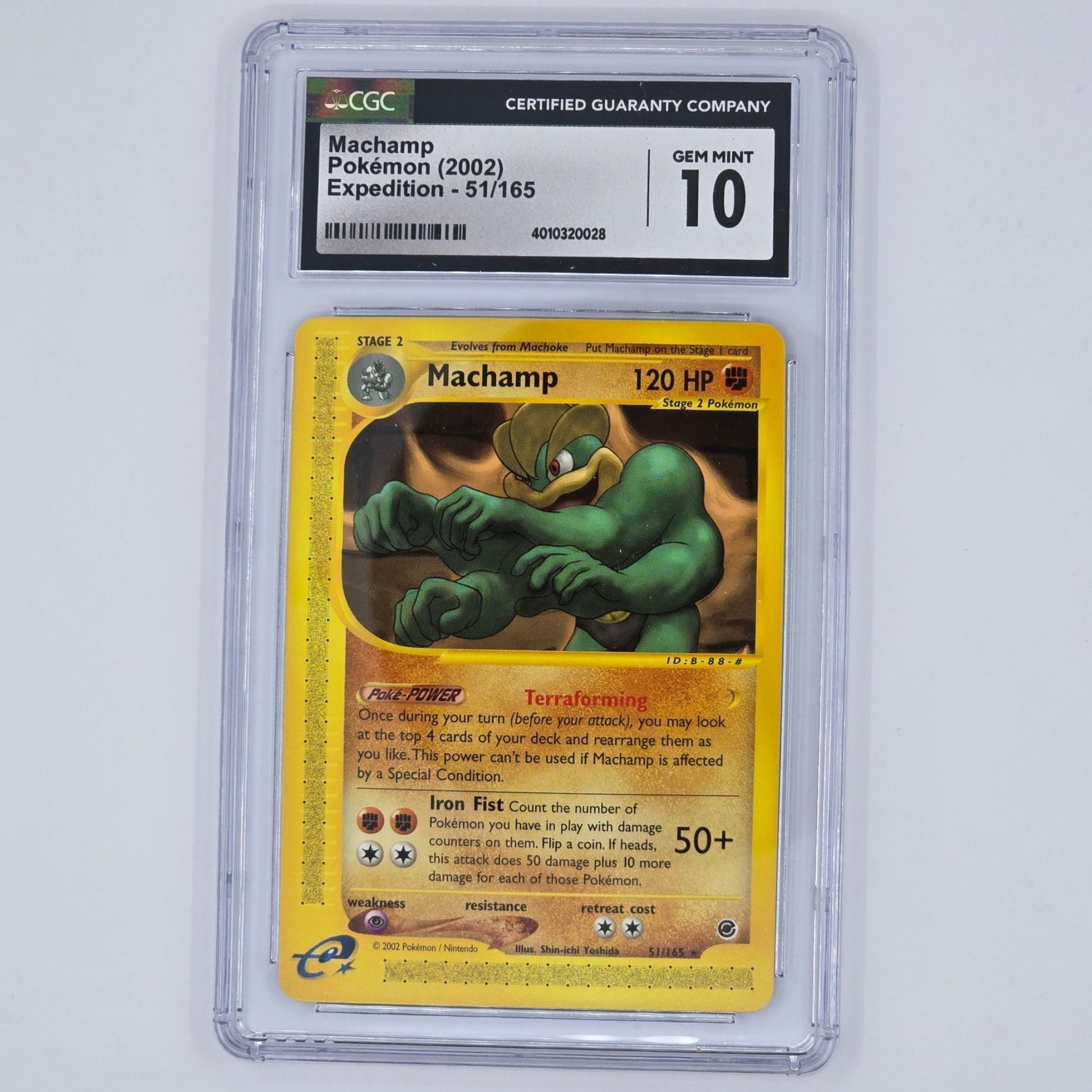 CGC 10 Machamp 51/165 Non-Holo Rare Pokemon Expedition Front