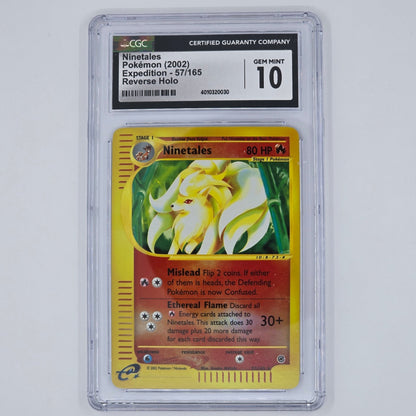 CGC 10 Ninetales 57/165 Rare Reverse Holo Pokemon Expedition Front