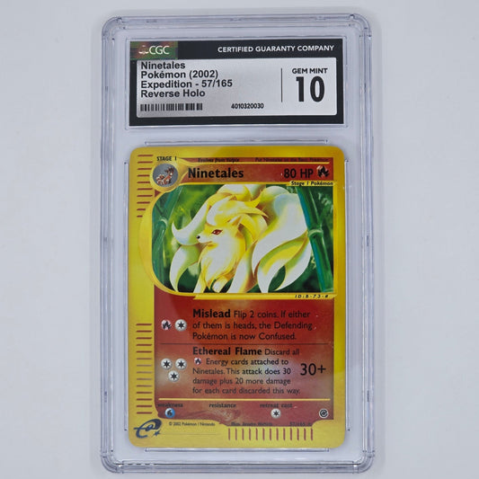 CGC 10 Ninetales 57/165 Rare Reverse Holo Pokemon Expedition Front