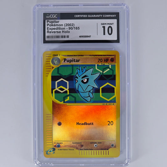 CGC 10 Pupitar 90/165 Common Reverse Holo Pokemon Expedition Front 4010320047