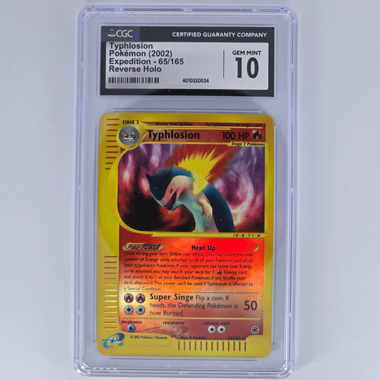 CGC 10 Typhosion 65/165 Rare Reverse Holo Pokemon Expedition Front 4010320034