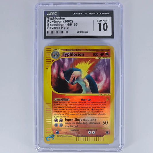 CGC 10 Typhosion 65/165 Rare Reverse Holo Pokemon Expedition Front 4010320035