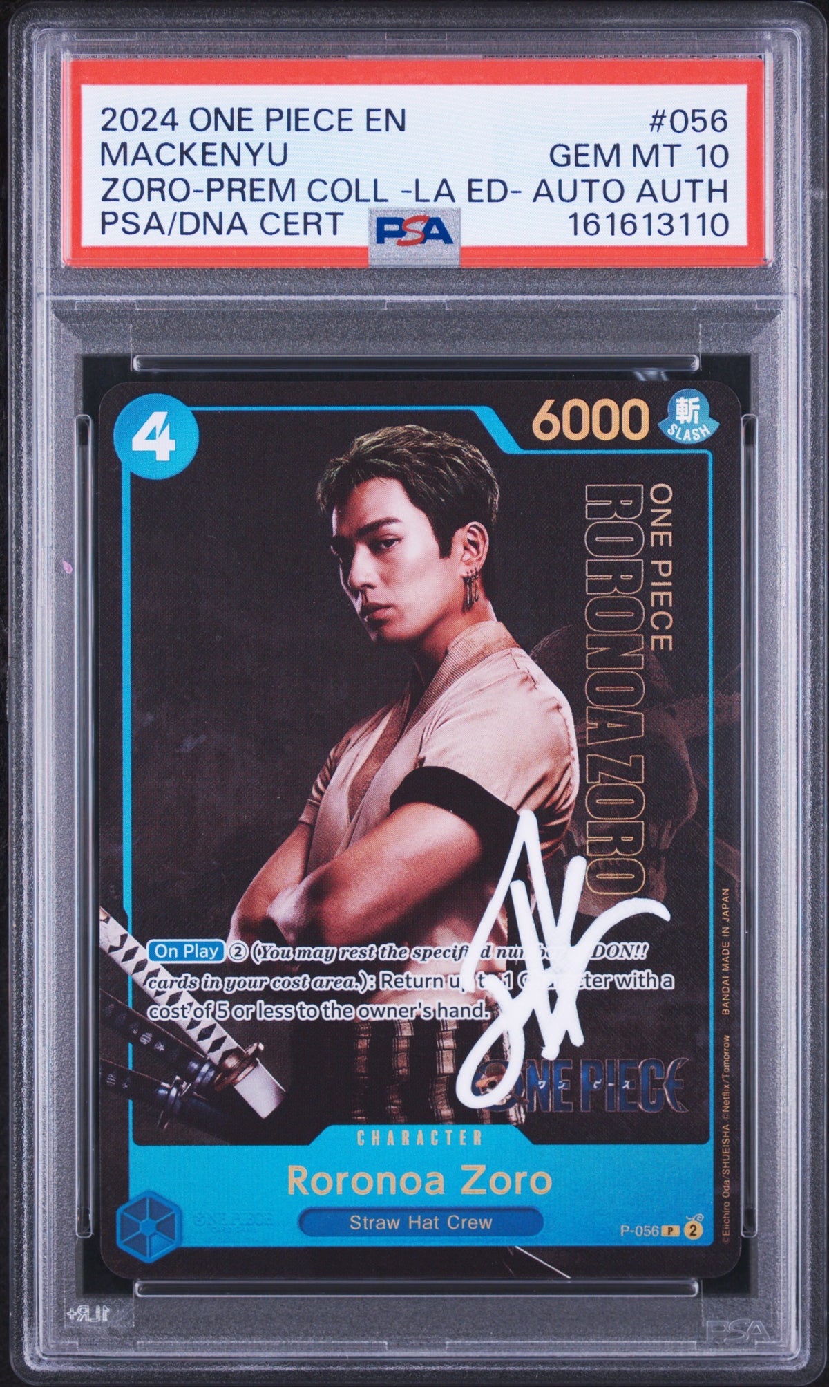 PSA 10 Mackenyu Signed Roronoa Zoro 056 One Piece Premium Card Collection -Live Action Edition 161613110