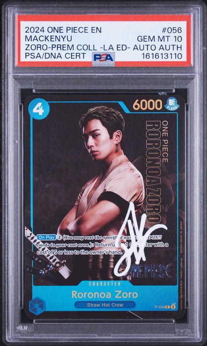 PSA 10 Mackenyu Signed Roronoa Zoro 056 One Piece Premium Card Collection -Live Action Edition 161613110