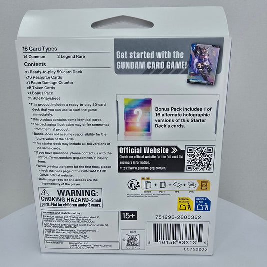 Gundam TCG: Heroic Beginnings ST01 Starter Deck Back