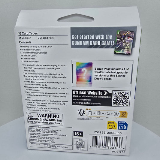 Gundam TCG: Wings of Advance ST02 Starter Deck Back