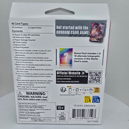 Gundam TCG: Zeon's Rush ST03 Starter Deck Back