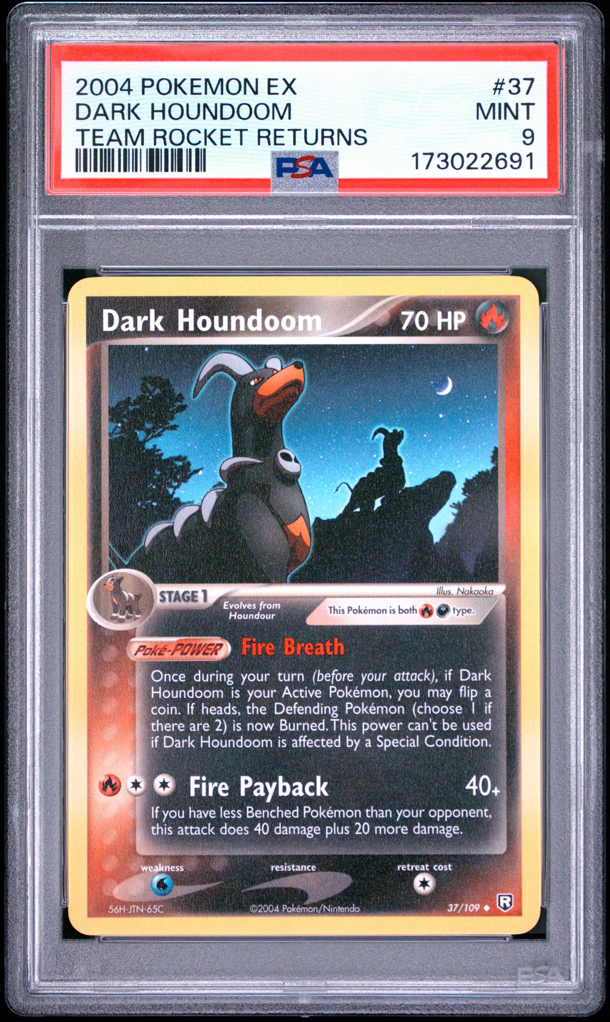 PSA 9 Dark Houndoom 37 Pokemon Ex Team Rocket Returns 173022691