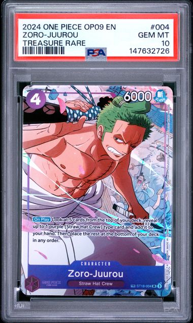 PSA 10 Zoro-Juurou 004 One Piece Op09-Emperors In The New World 147632726