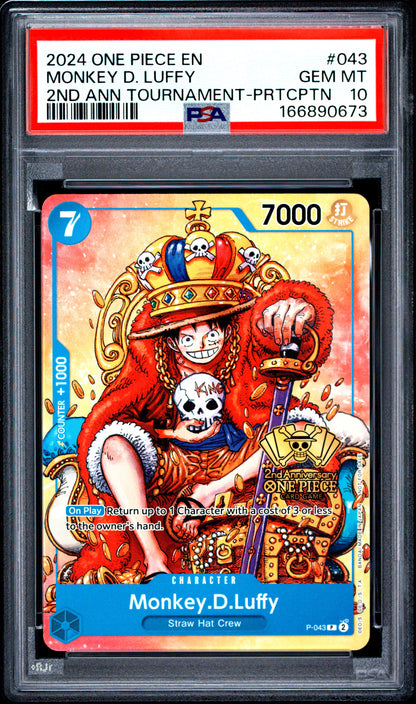 PSA 10 Monkey D. Luffy 043 One Piece Promos 166890673