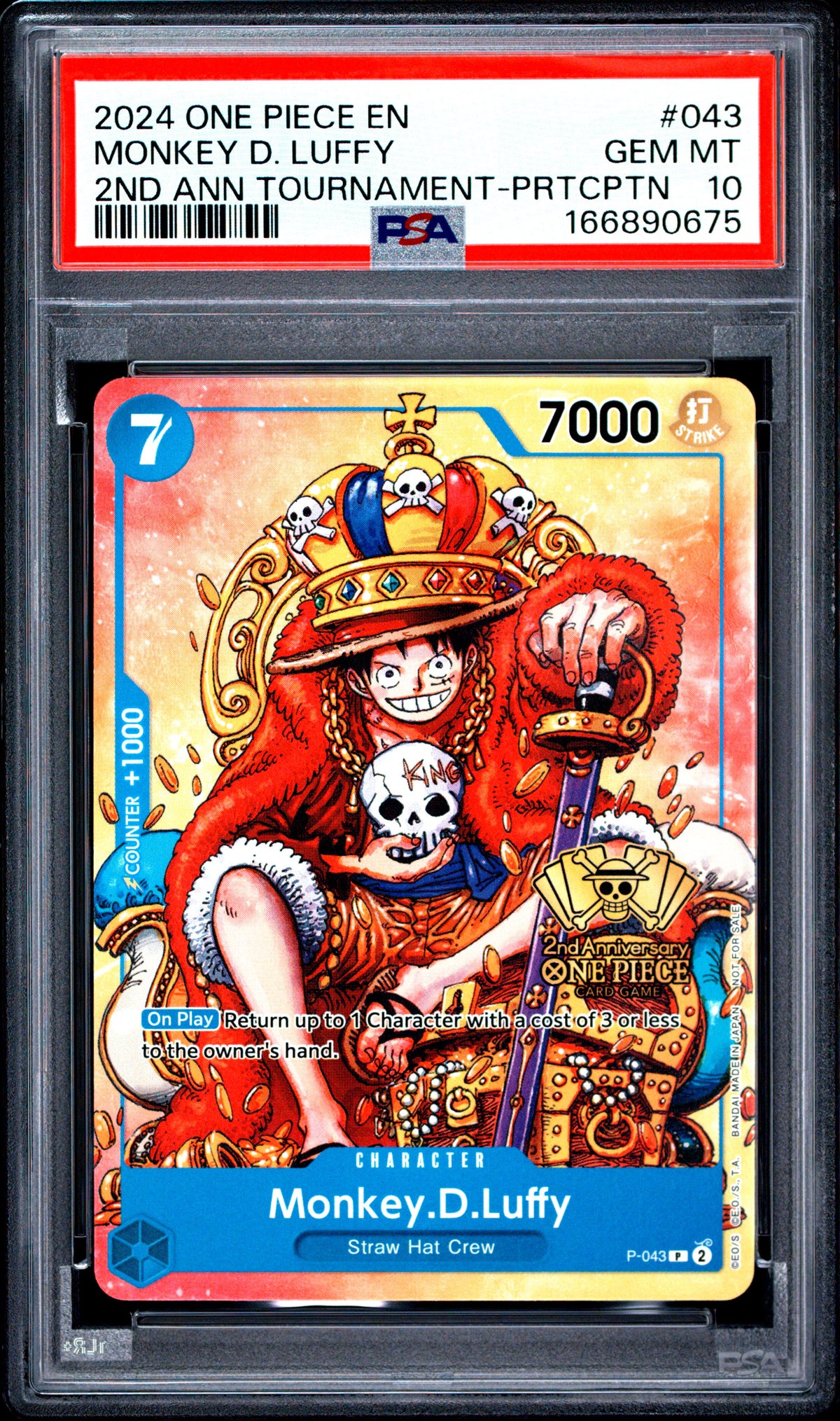 PSA 10 Monkey D. Luffy 043 One Piece Promos 166890675