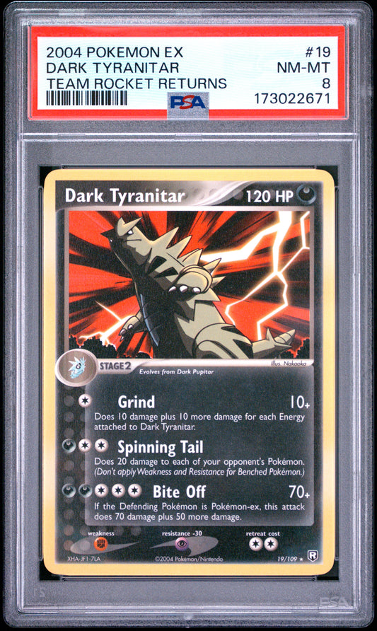 PSA 8 Dark Tyranitar 19 Pokemon Ex Team Rocket Returns 173022671