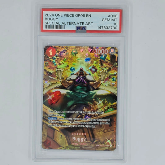 PSA 10 Buggy SP Special Alternate Art 2024 One Piece OP06 Wings of the Captain 147632730 Front
