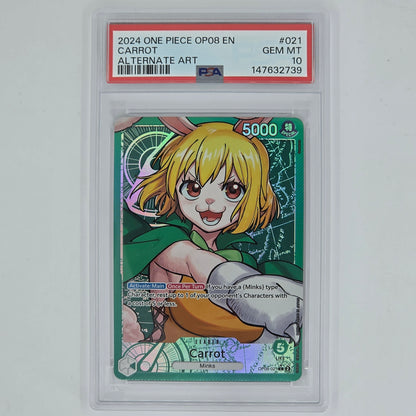 PSA 10 Carrot Alternate Art 2024 One Piece OP08 Two Legends 147632739 Front