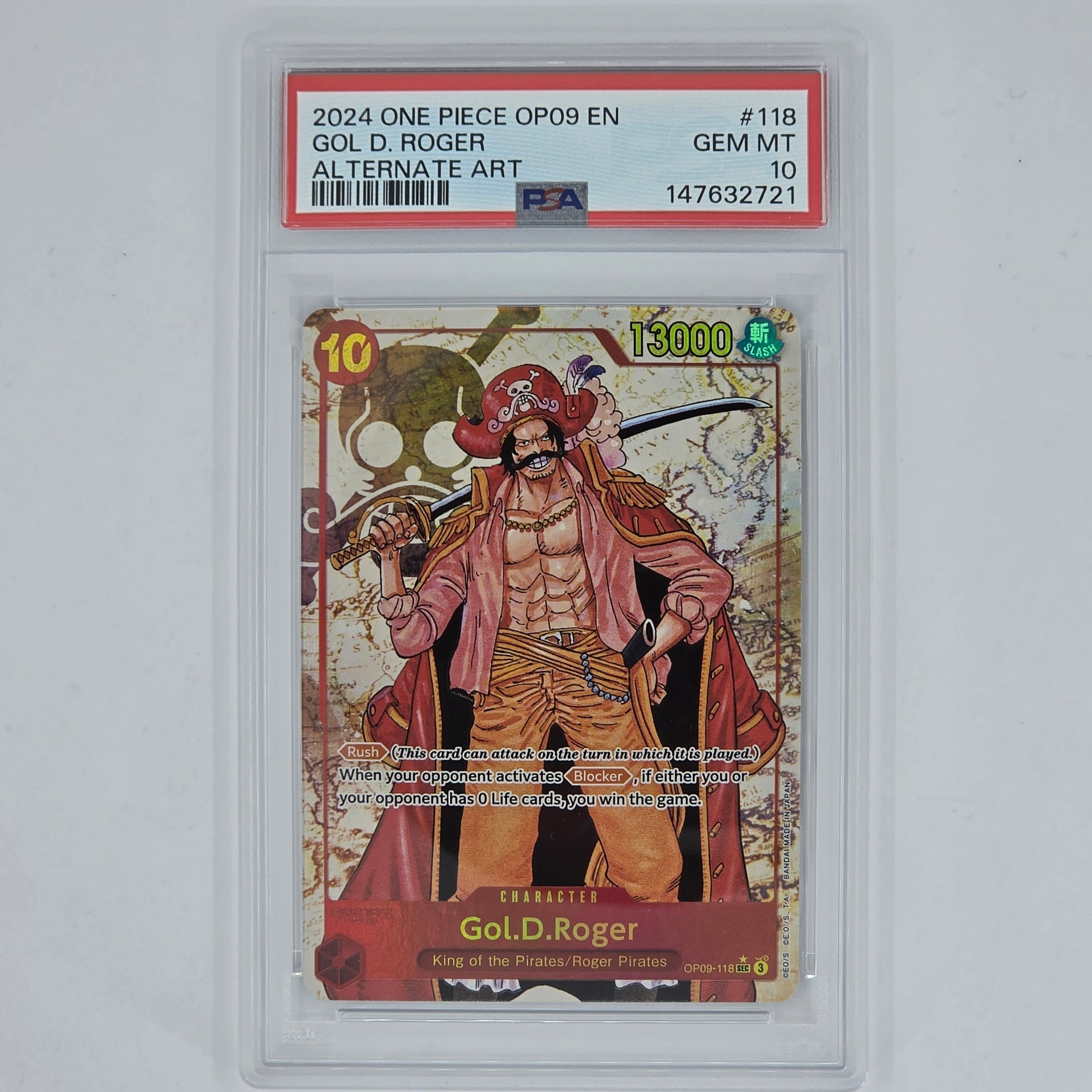 PSA 10 Gol D Roger Alternate Art 2024 One Piece OP09 Emperors in the New World 14763721 Front