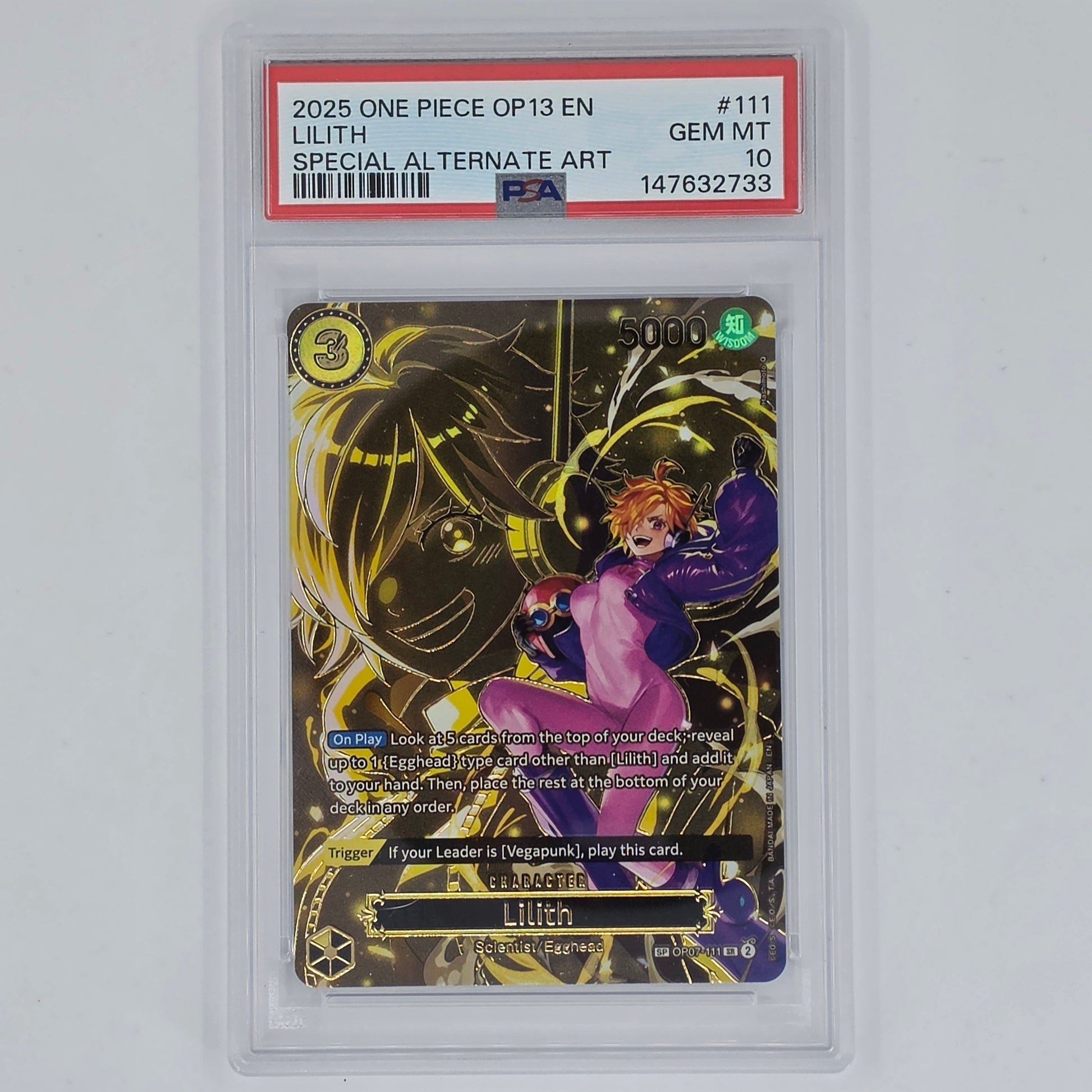PSA 10 Lilith Special Alternate Art 2025 One Piece OP13 Carrying On His Will 147632733 Front