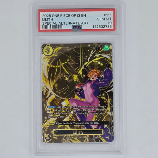 PSA 10 Lilith Special Alternate Art 2025 One Piece OP13 Carrying On His Will 147632733 Front