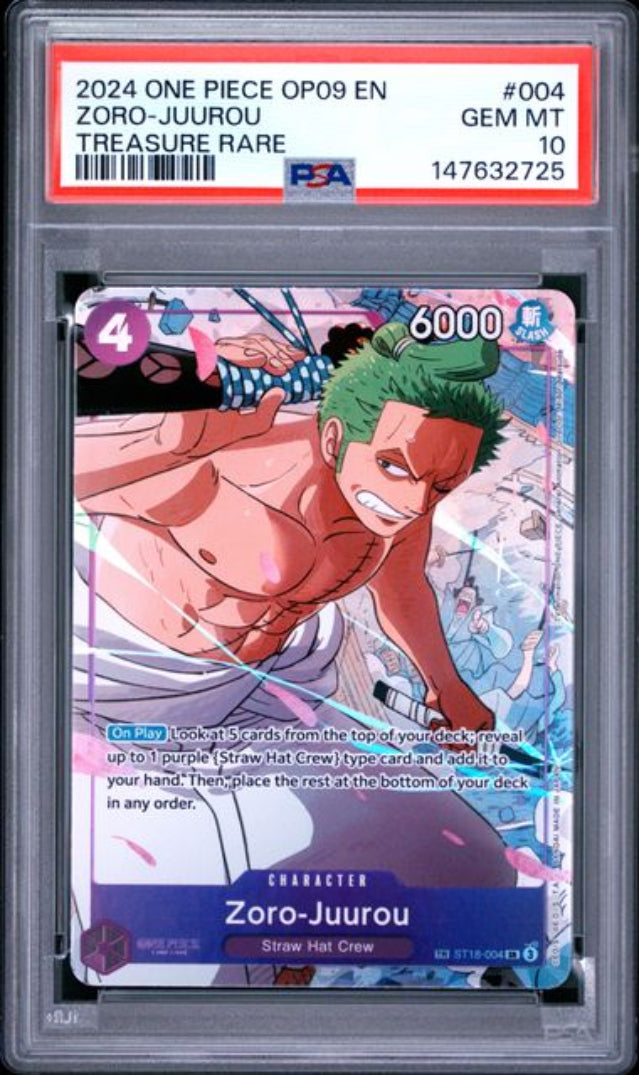 PSA 10 Zoro-Juurou 004 One Piece Op09-Emperors In The New World 147632725