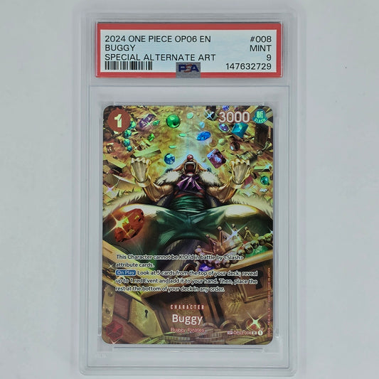 PSA 9 Buggy SP Special Alternate Art 2024 One Piece OP06 Wings of the Captain 147632729 Front