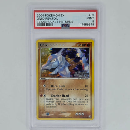 PSA 9 Onix 69 Reverse Foil 2004 Pokemon EX Team Rocket Returns 147459979 Front