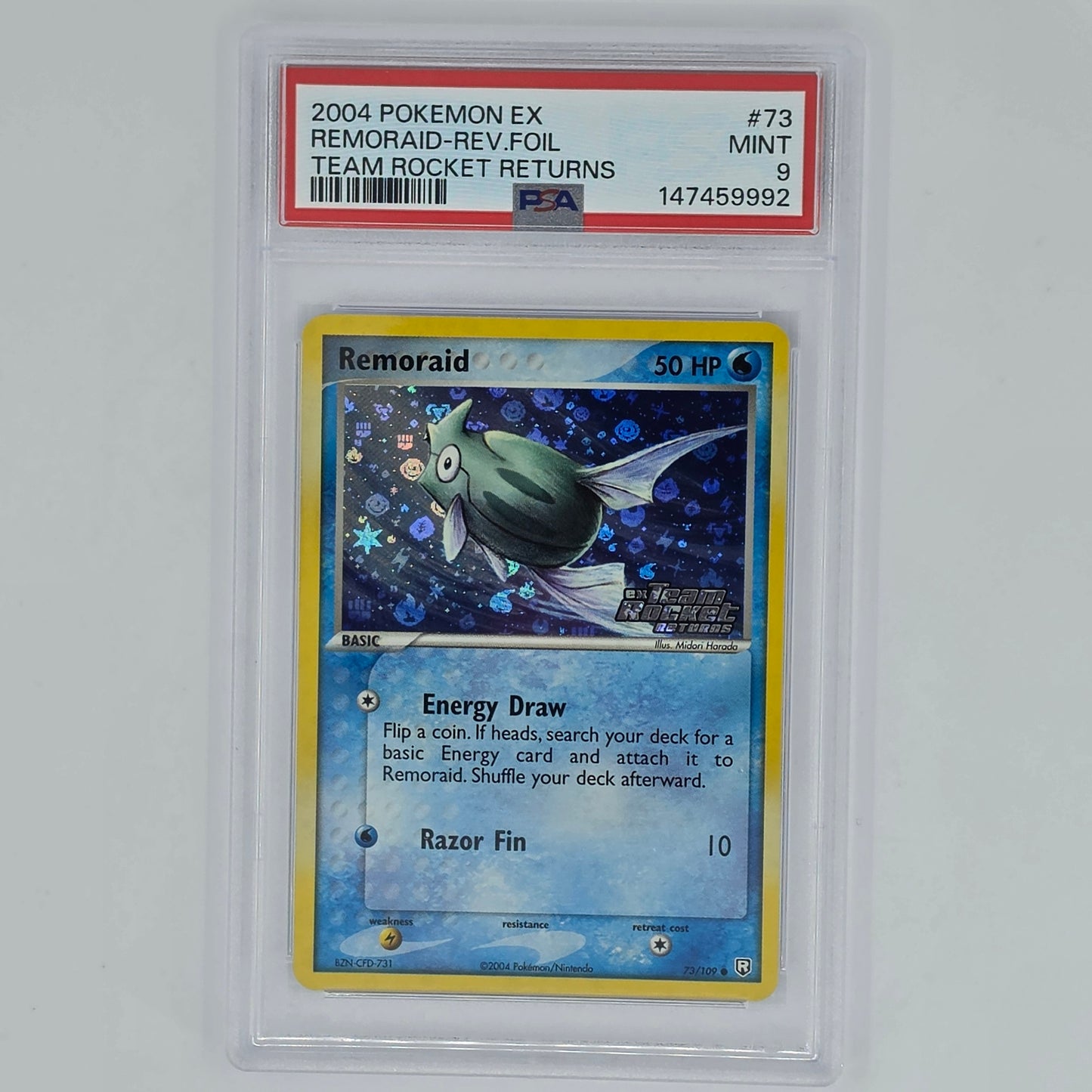 PSA 9 Remoraid 73 Reverse Foil 2004 Pokemon EX Team Rocket Returns 147459992 Front