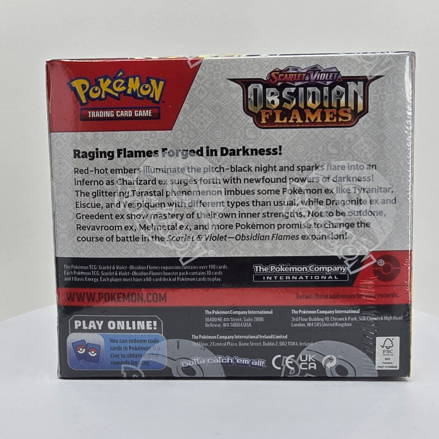 Pokemon TCG: Scarlet & Violet: Obsidian Flames Booster Box Back