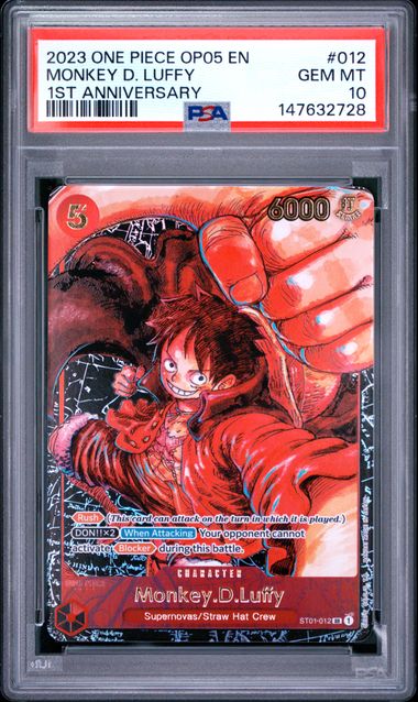PSA 10 Monkey D. Luffy 012 One Piece Op05-Awakening Of The New Era 147632728