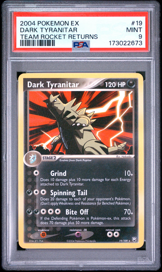 PSA 9 Dark Tyranitar 19 Pokemon Ex Team Rocket Returns 173022673