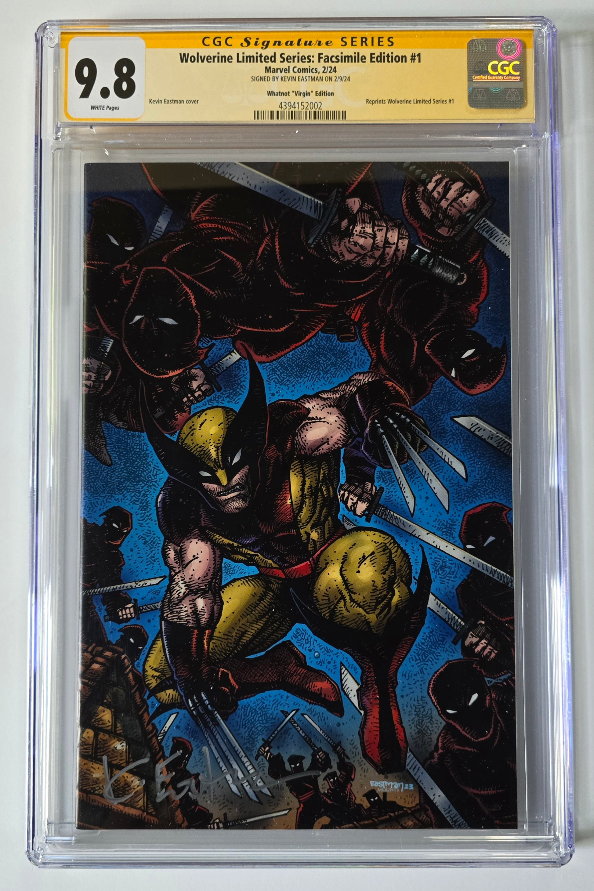 CGC 9.8 Wolverine #1 Facsimile Edition, Front What Not Virgin Signed by Kevin Eastman