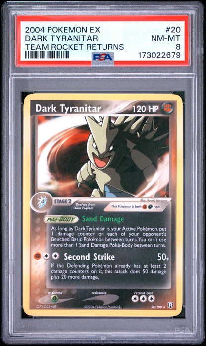 PSA 8 Dark Tyranitar 20 Pokemon Ex Team Rocket Returns 173022679