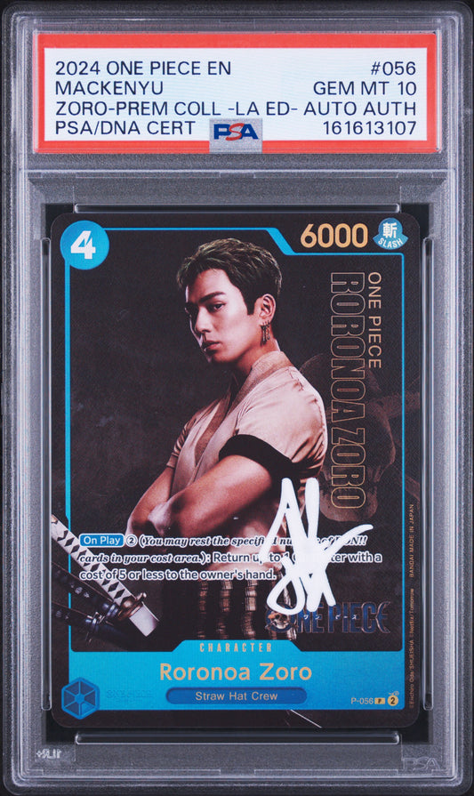 PSA 10 Mackenyu Signed Roronoa Zoro 056 One Piece Premium Card Collection -Live Action Edition 161613107