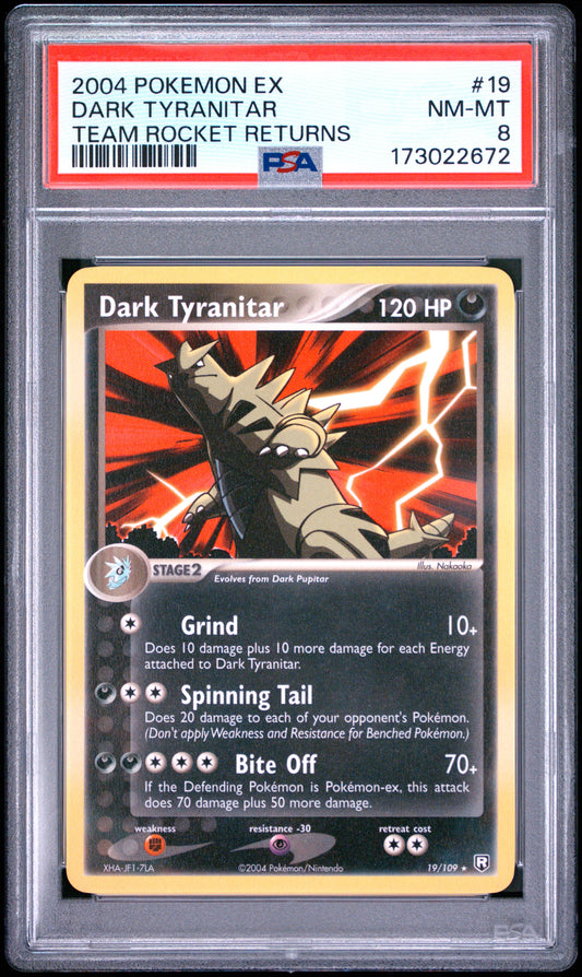 PSA 8 Dark Tyranitar 19 Pokemon Ex Team Rocket Returns 173022672