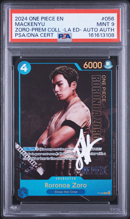 PSA 9 Mackenyu Signed Roronoa Zoro 056 One Piece Premium Card Collection -Live Action Edition 161613108