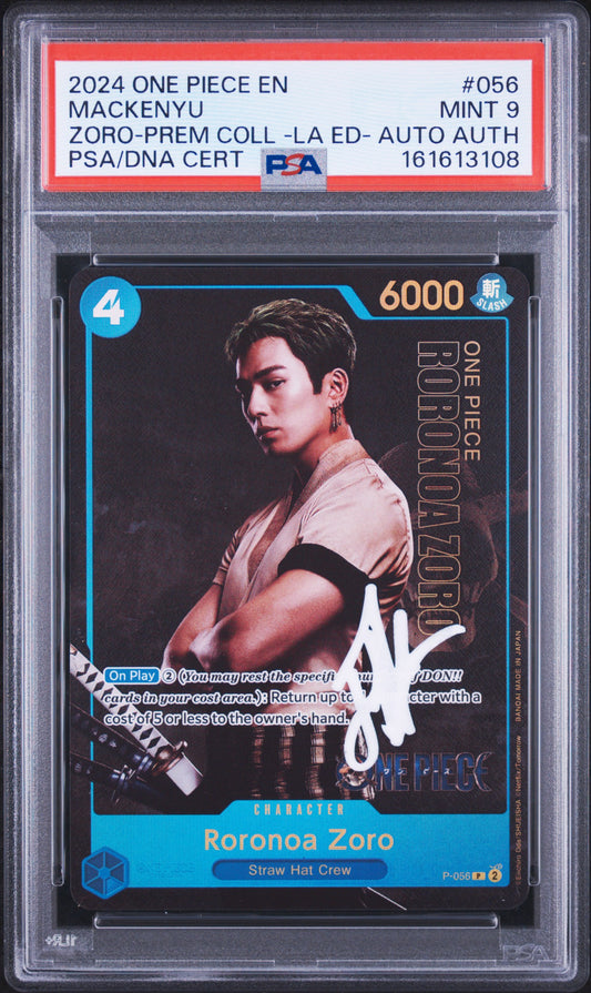 PSA 9 Mackenyu Signed Roronoa Zoro 056 One Piece Premium Card Collection -Live Action Edition 161613108