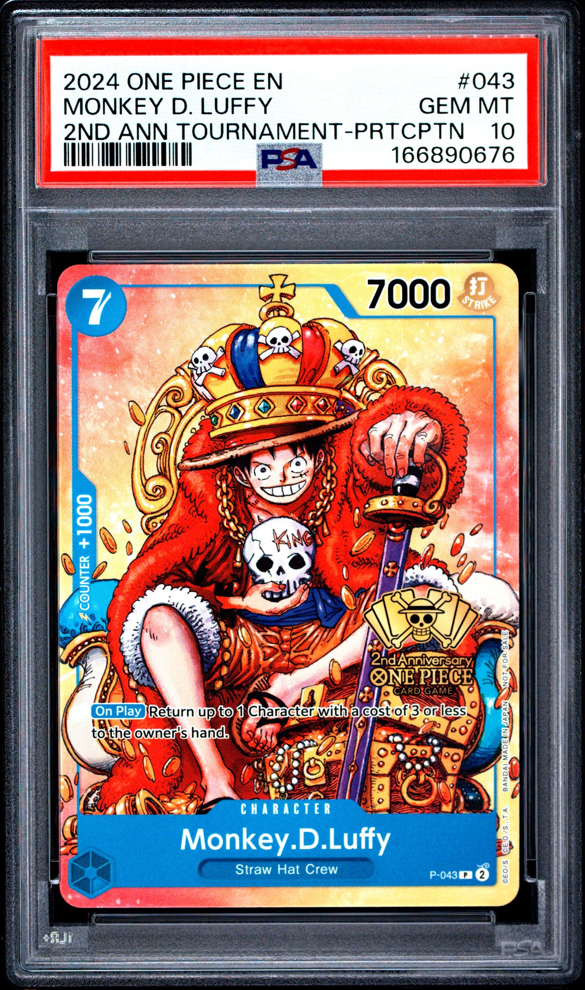 PSA 10 Monkey D. Luffy 043 One Piece Promos 166890676