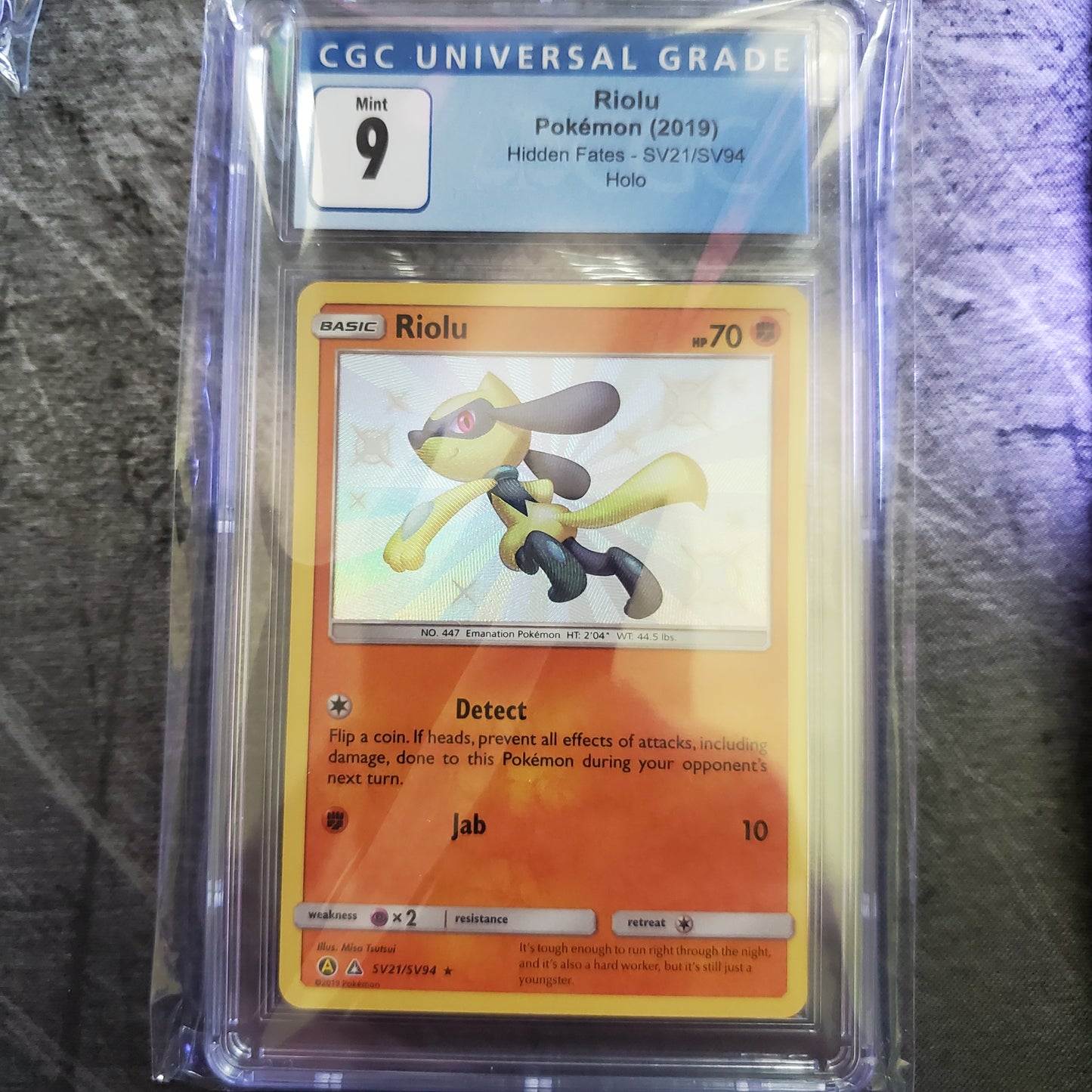 CGC 9 Riolu SV21 Holo Pokemon Hidden Fates