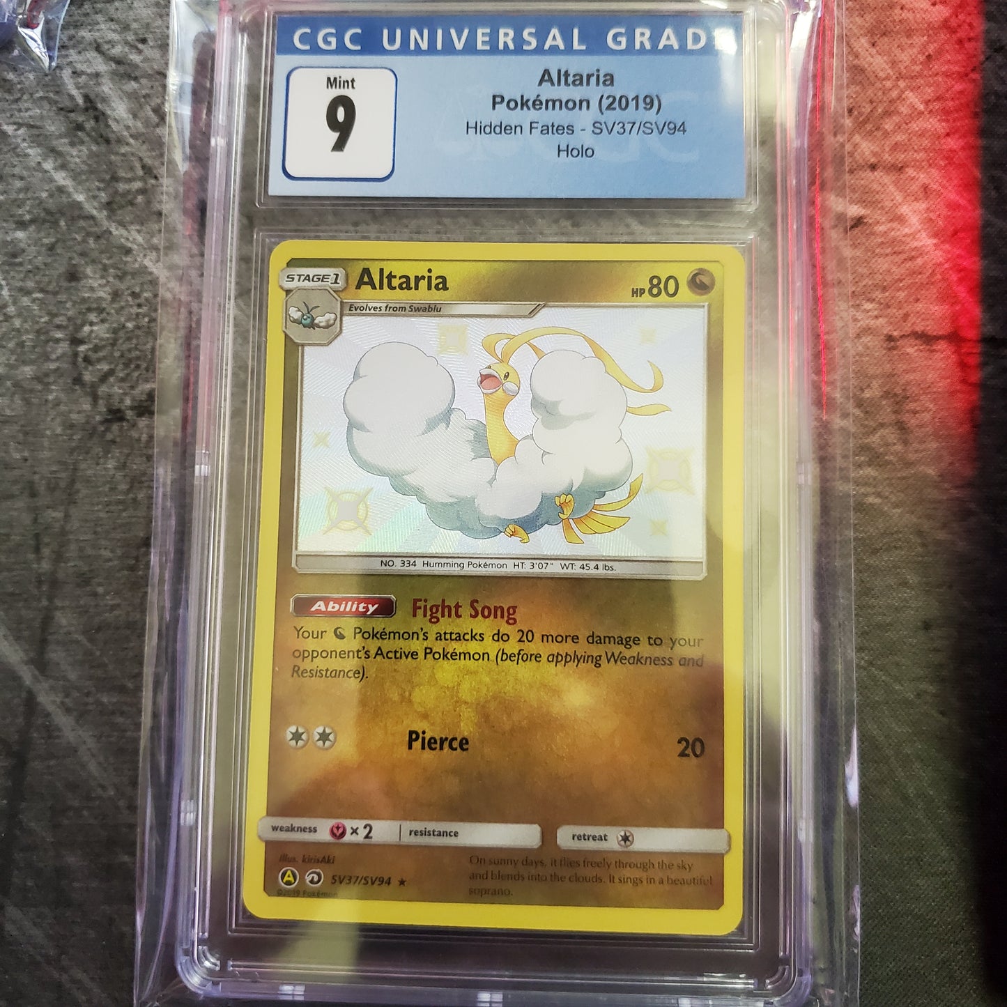 CGC 9 Altaria SV37 Holo Pokemon Hidden Fates