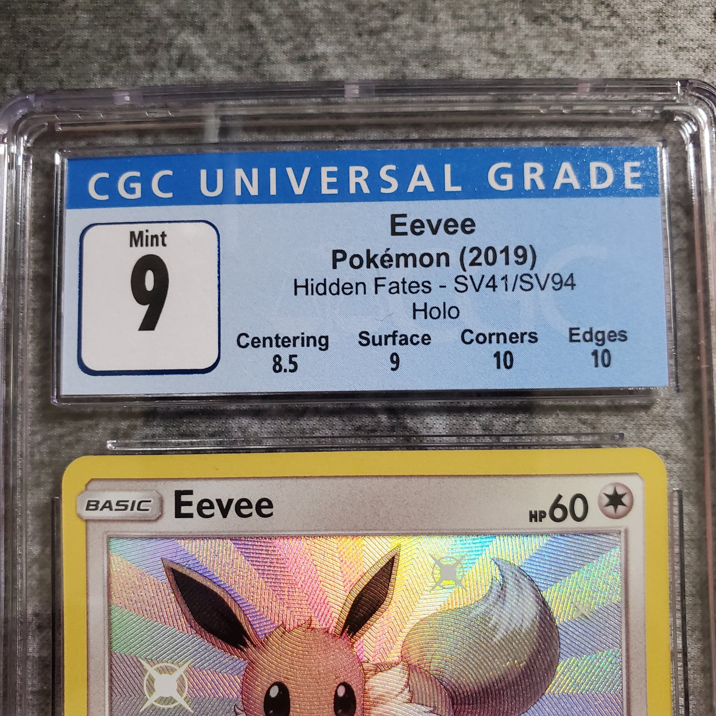 CGC9 Eevee SV41 Holo Pokemon Hidden Fates