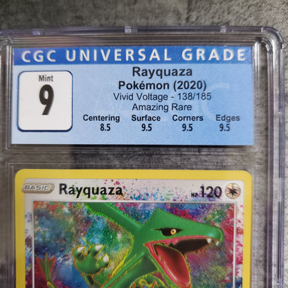 CGC 9 Rayquaza #138 Amazing Rare Pokemon Vivid Voltage