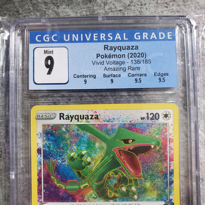CGC 9 Rayquaza #138 Amazing Rare Pokemon Vivid Voltage