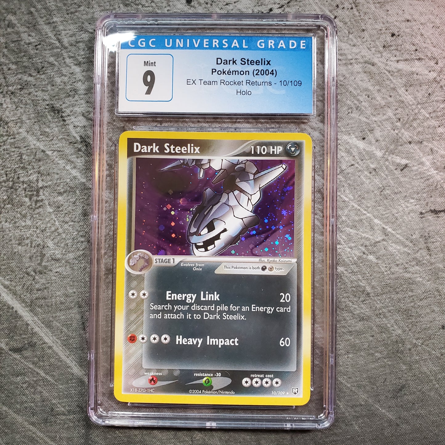 CGC 9 Dark Steelix 10/109 Rare Holo Pokémon EX Team Rocket Returns