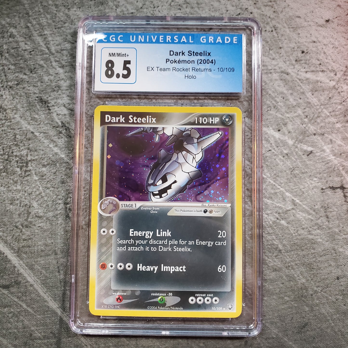 CGC 8.5 Dark Steelix 10/109 Rare Holo Pokémon EX Team Rocket Returns
