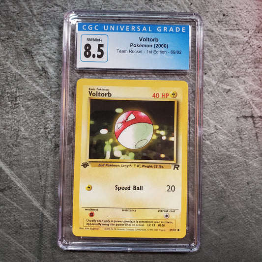 CGC 8.5 Voltorb 69/82 Pokémon Team Rocket 1st Edition